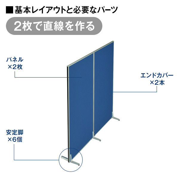 【軒先渡し】ナカバヤシ　パーティション　布張り　高さ1200×幅700mm　ブラック　1枚　（直送品）