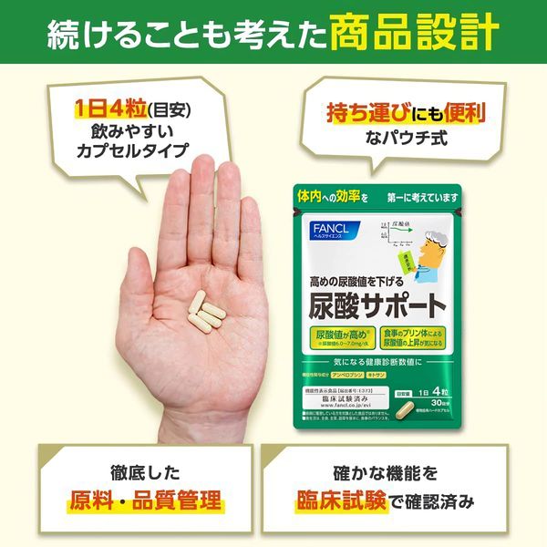 尿酸サポート＜機能性表示食品＞ 90日分 サプリ 尿酸値 高め 下げる 