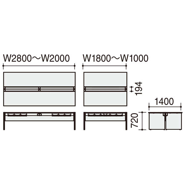 コクヨ品番 DWV-WD1814-E6AMP21 デスク ＷＶ＋ 両面（Ｄ７００） 基本
