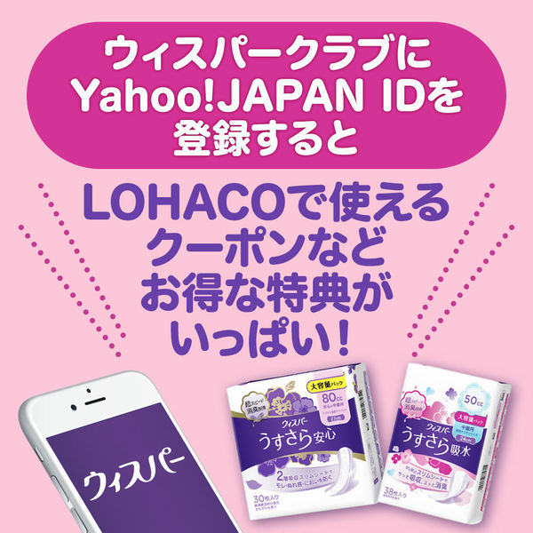 大容量 ウィスパー うすさら安心 吸水パッド 安心の中量用 80cc