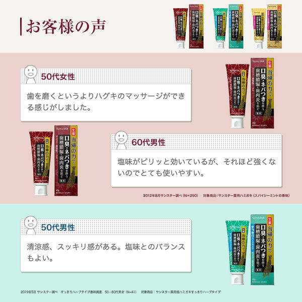 当帰の力 薬用 塩ハミガキ しみる歯ケア 82g 1セット（2本） サンスター 歯磨き粉 生薬 当帰 口臭 歯槽膿漏 歯肉炎 歯周病 知覚過敏