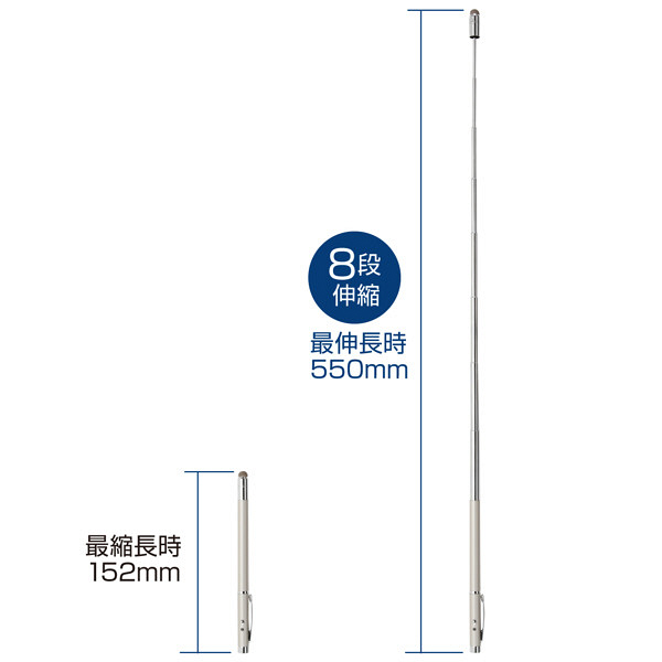 サンワサプライ レーザーポインター LP-RD307S 赤色レーザー 指示棒 最長550ｍｍ ボタン電池 連続使用30分（直送品）