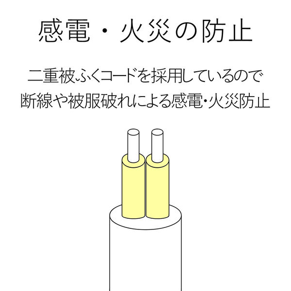 延長コード 電源タップ 5m 2ピン 7個口 雷ガード マグネット付 T-Y3A 