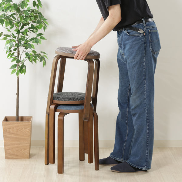無印用品 木製スタッキングスツール　ベージュ 無印良品 再生ポリエステル混 木製スタッキングスツール