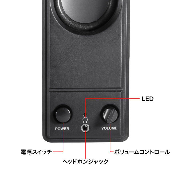 サンワサプライ USB電源PCスピーカー MM-SPL18UBK 1個 - アスクル