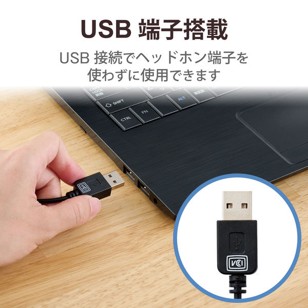 ヘッドセット USB接続 マイク搭載 両耳 ネックバンド ヘッドホン HS