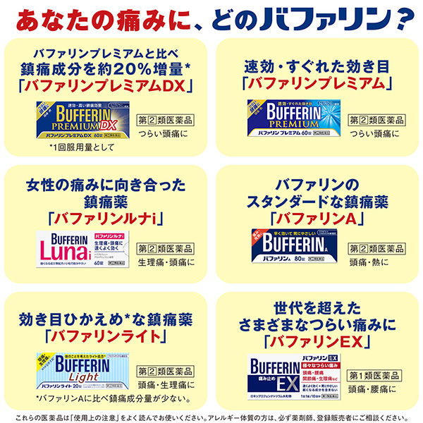 バファリンA 20錠 ライオン 頭痛 生理痛 腰痛 歯痛 非ピリン系鎮痛薬【指定第2類医薬品】 - アスクル