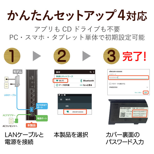 WiFi ルーター 無線LAN 親機 ( 11ac ) 1733+800Mbps 有線Giga WRC-2533GST2 エレコム 1台