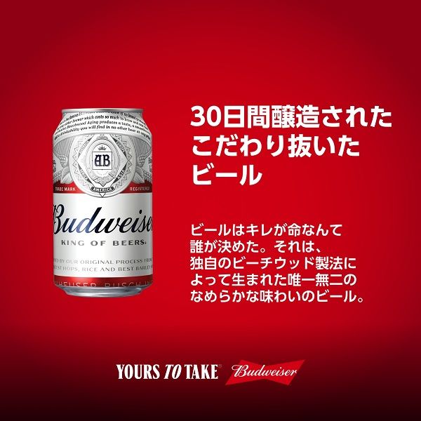 輸入ビール バドワイザー 330ml 1箱（24缶入）【ビール】