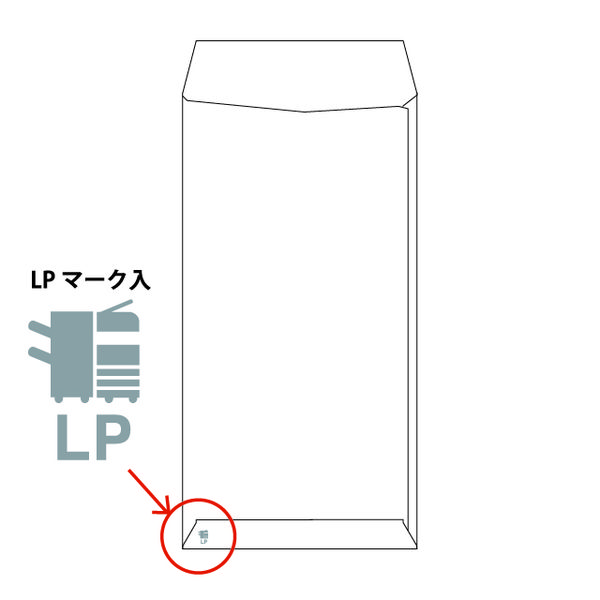 山櫻 窓付き白封筒 長3 スミ貼 LP-HL A1200 竹ホワイトCoC 80 枠ナシ