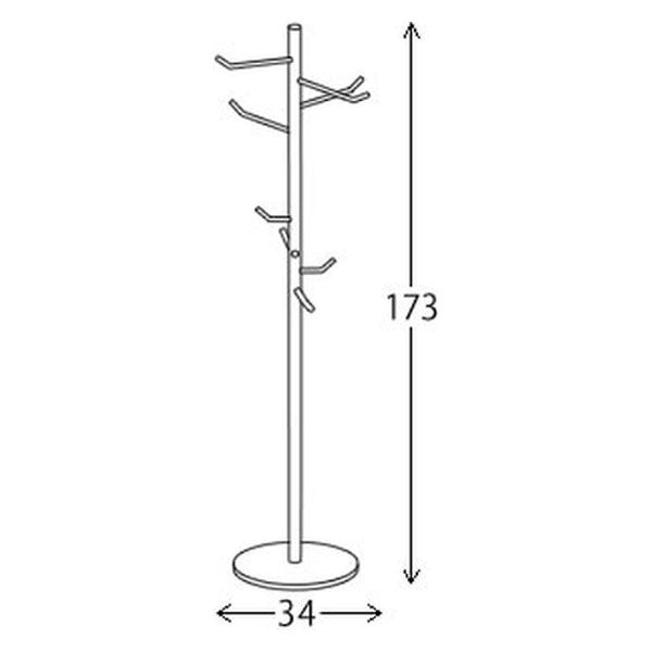 宮武製作所 ポールハンガー 幅340×奥行340×高さ1730mm シルバー AR
