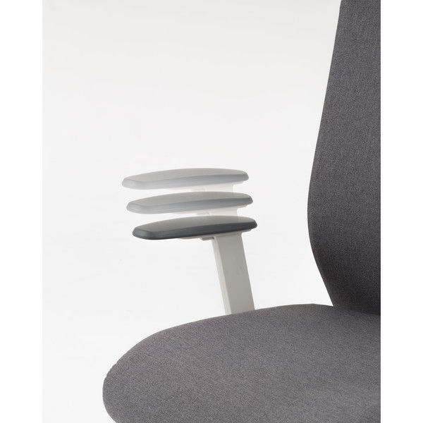 【軒先渡し】オリバー S・CN-70 オフィスチェア ヘッドレストあり ホワイト/グレー S・CN-71・H・AC・GY 1脚（直送品） オリバー CN