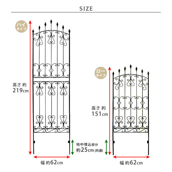 住まいスタイル アイアンローズフェンス 幅620×高さ1510mm ダークブラウン IFROSE-150-4P 1セット（4枚入）（直送品）