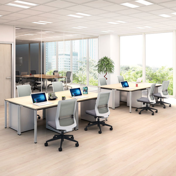 組立設置込】コクヨ エントリーチェア アルミ脚 ホワイト/グレー CR