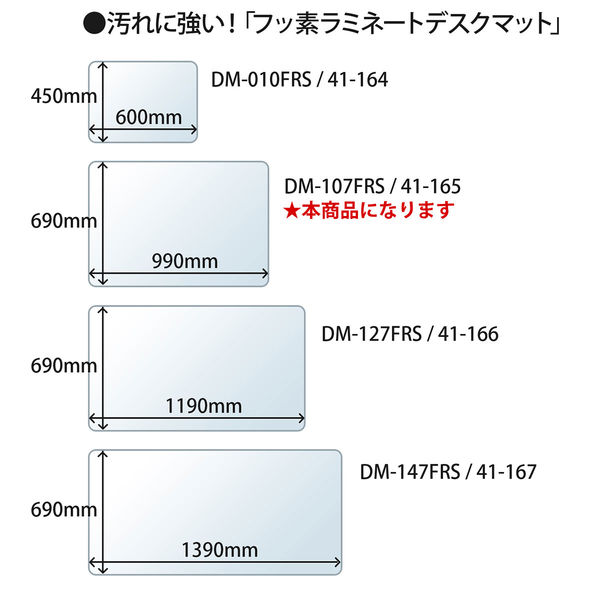 プラス フッ素ラミネート加工デスクマット マット厚1.2mm 小（990