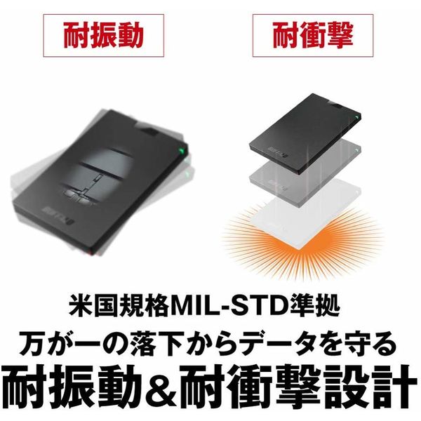 バッファロー ポータブルSSD USB3.1Gen1対応 120GB SSD-PG120U3-BA