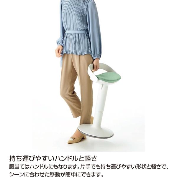 設置込】コクヨ 昇降スツール ジョイン ブラック×オリーブ