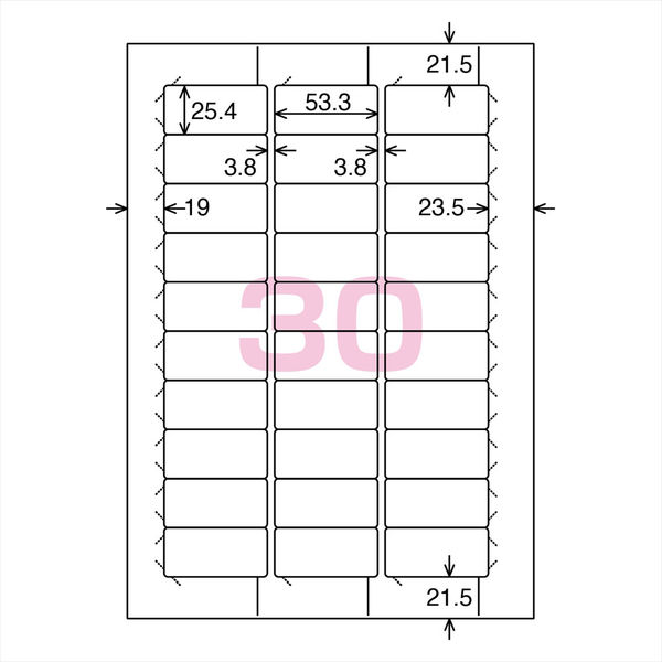 コクヨ（KOKUYO） プリンタを選ばないはかどりラベル A4 30面 22枚入り KPC-E1301-20N 1セット（110枚：22枚入×5袋）（直送品）  - アスクル