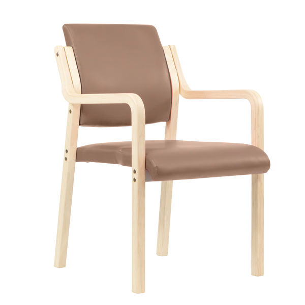 藤沢工業 ナチュラル ウッドチェア テラコッタ 福祉用イス 介護用イス