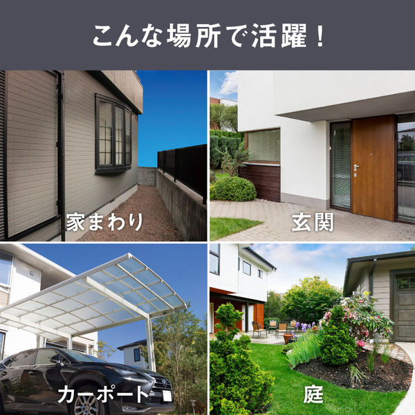 ムサシ ガーデンソーラーセンサーライト7.5W丸型 ブラック GL