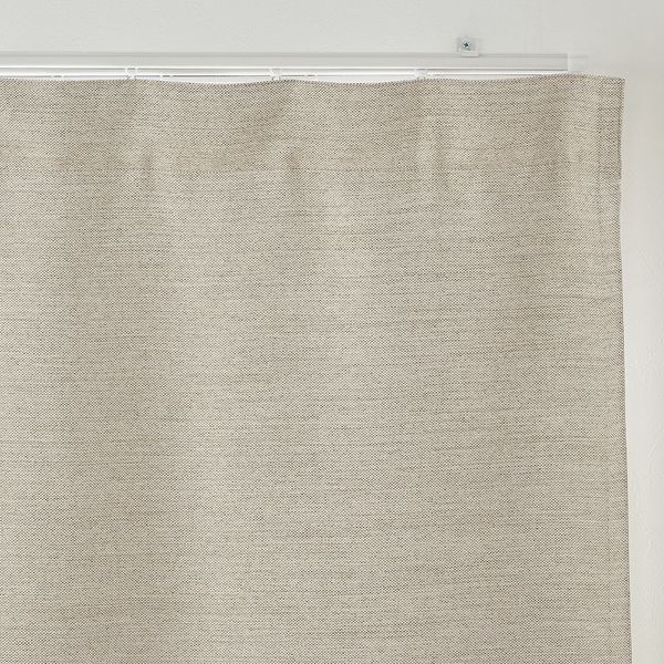 無印良品 防炎 遮光性 二重織りノンプリーツカーテン 幅100×丈135cm用