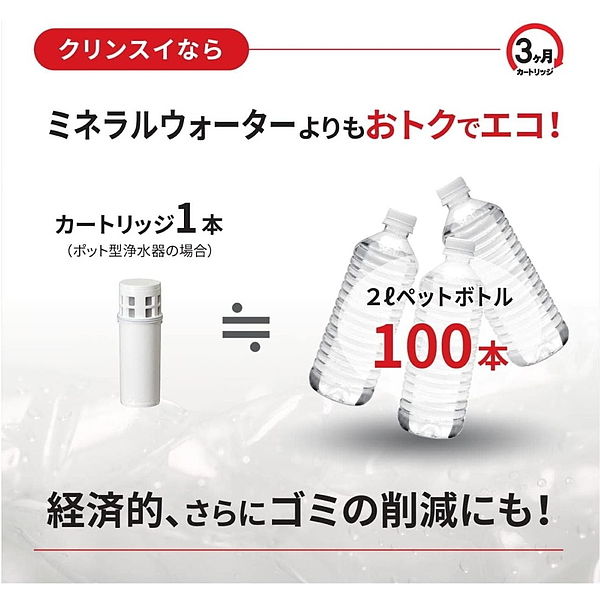 三菱ケミカル・クリンスイ ポット型 浄水器(中容量) CP405-WT 三菱ケミカル・クリンスイ ポット型 浄水器(中容量) CP405-WT