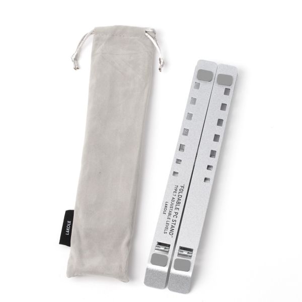 折り畳みアルミPCスタンド シルバー LAKOLE/ラコレ - アスクル