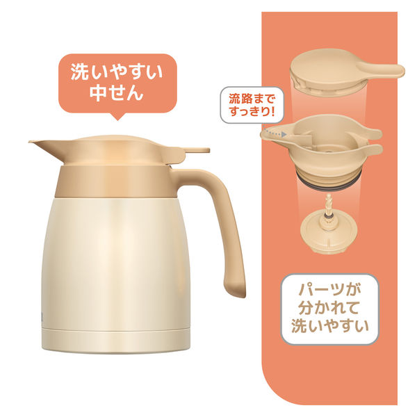 サーモス 卓上ポット 1000ml クリームホワイト TTB-1001 CRW 1個