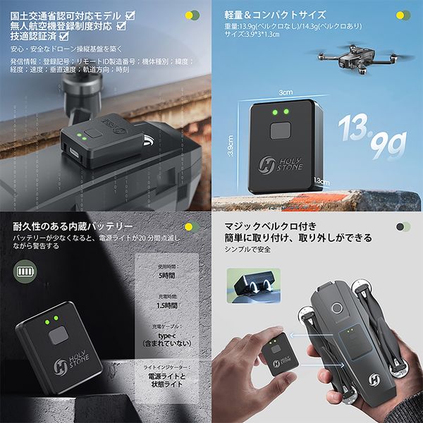 holy stone リモートID 外付け 発信機 登録制度対応 HSRID01 1台