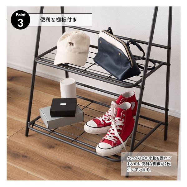 東谷 MIP-58DGY フォールディングハンガーラック 1台（直送品） - アスクル