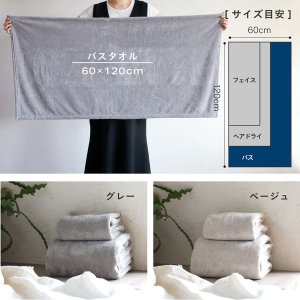 シービージャパン カラリデイプレミアム バスタオル グレー