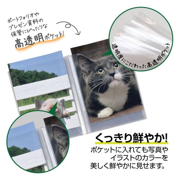 セキセイ パックンプレゼンホルダー高透明A4 20ポケット クリア