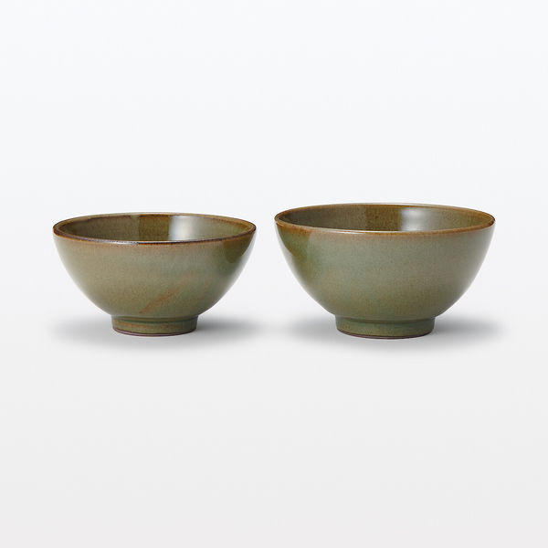 無印良品 萬古焼 飯碗 大 ビードロ釉 約直径13cm 良品計画 - アスクル