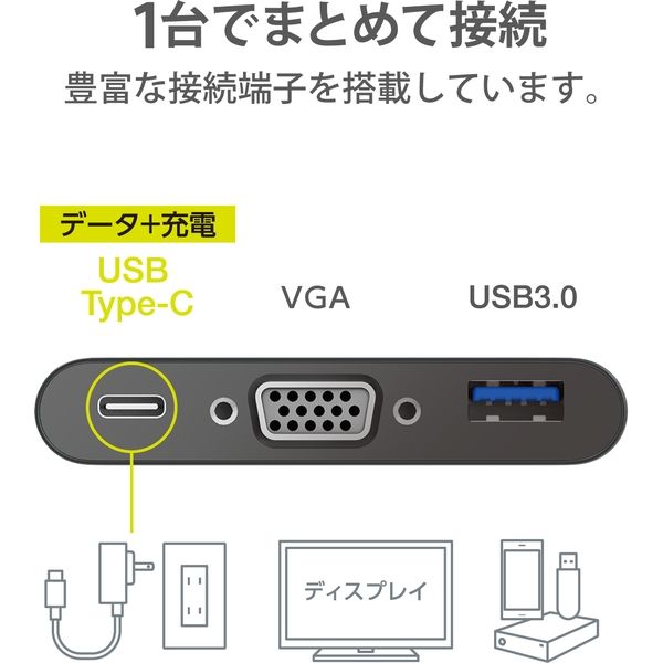 ドッキングステーション USBハブ タイプC PD対応 VGA 黒 DST ドッキングステーション USBハブ タイプC PD対応 VGA 黒 DST