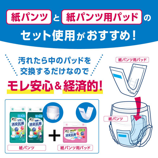 肌ケア アクティ 大人用紙おむつ 長時間パンツ 消臭抗菌プラス 4回分