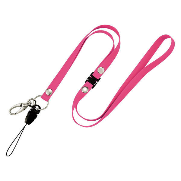 消毒できるストラップ桃 NX-205P-PK 5本 - アスクル