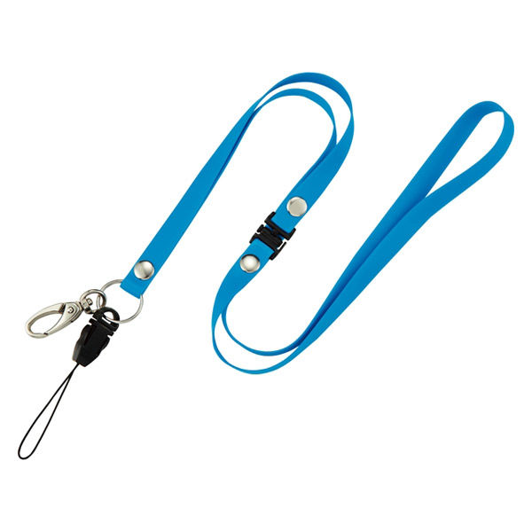 消毒できるストラップ青 NX-205P-BU 5本 - アスクル