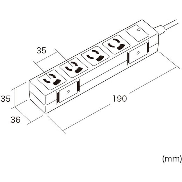 延長コード 電源タップ 3m 3P(ピン) 4個口 マグネット 延長コード 電源タップ 3m 3P(ピン) 4個口 マグネット