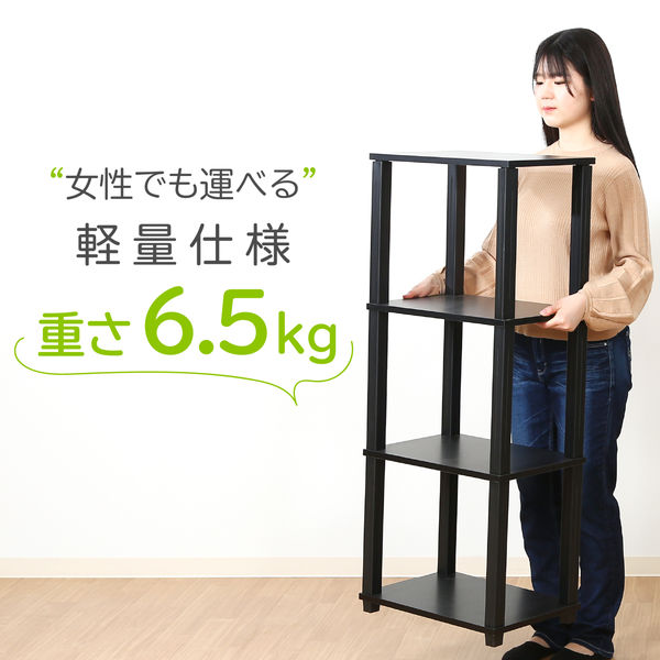 【訳あり美品】本棚 大容量 組立済み （ブラック） arne 本棚 大容量 カラーボックス オープンラック 2段 a4