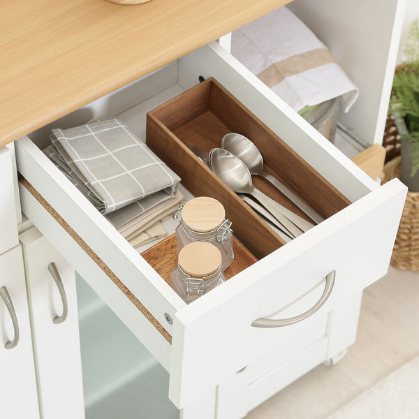 不二貿易 キッチンカウンター サージュ ホワイト×ナチュラル 99522 1台