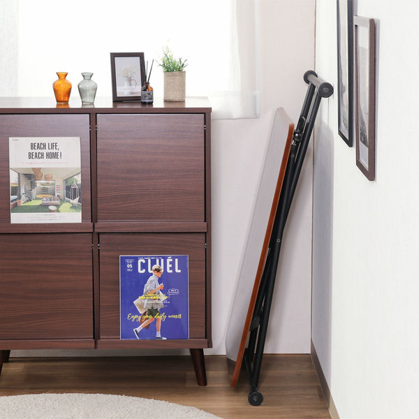 不二貿易 ガス昇降式テーブル 幅900×奥行600×高さ700mm ブラウン 74710