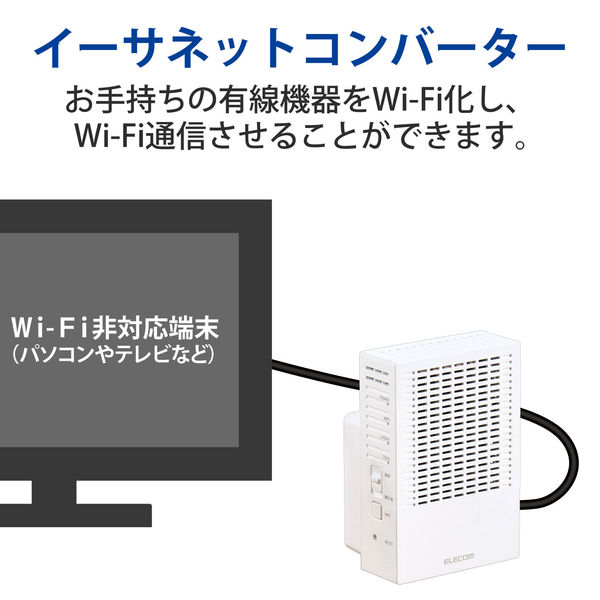 エレコム 無線LAN中継器/11ac.n.a.g.b/867+300Mbps/ホワイト WTC-C1167GC-W 1個