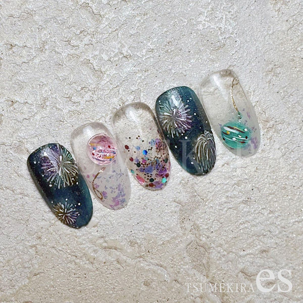 イングカワモト TSUMEKIRA(ツメキラ) ネイルシール es 花火