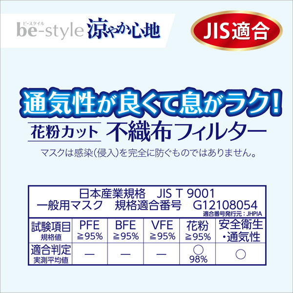 白元アース ビースタイル プリーツマスク ふつうサイズ 涼やか