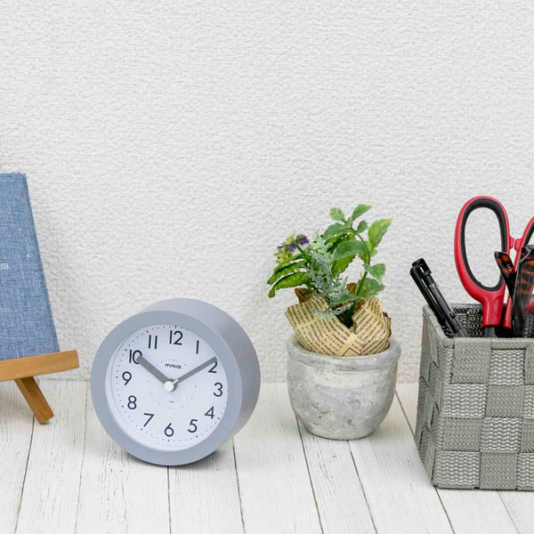 ノア精密 目覚まし時計 ルント 電池式 グレー 454933 1個（直送品