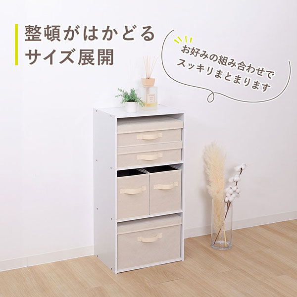 アストロ 収納ボックス 縦型ハーフ ベージュ×ブラウン 2個組 606-73 1