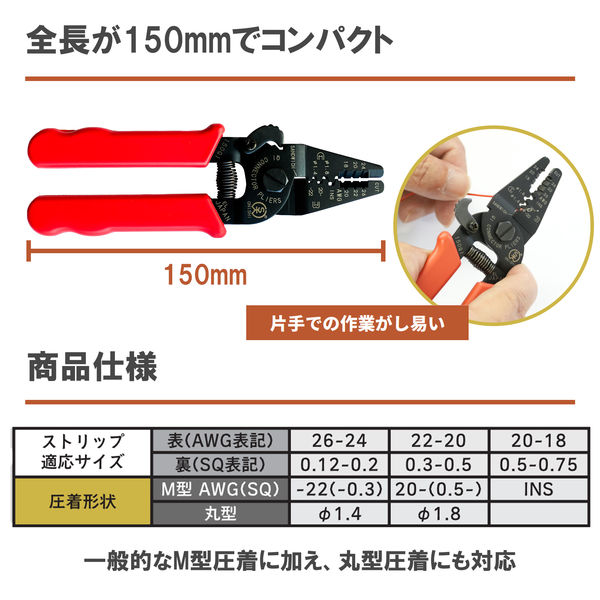 大西工業 QI対応型電工ペンチ CP-150QI 1本（直送品） - アスクル