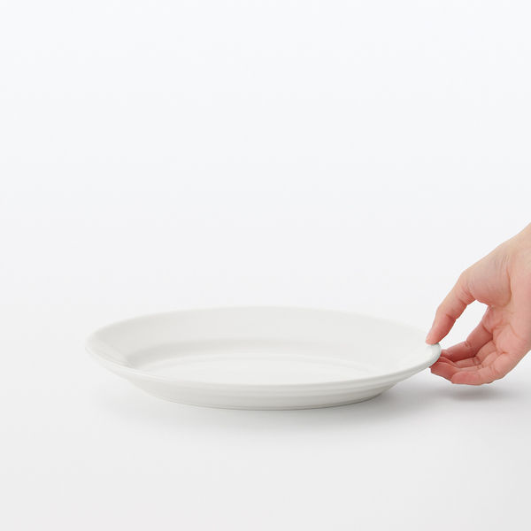 無印良品 磁器 リムオーバル皿 大 白 約28×19cm 1セット（1枚×2