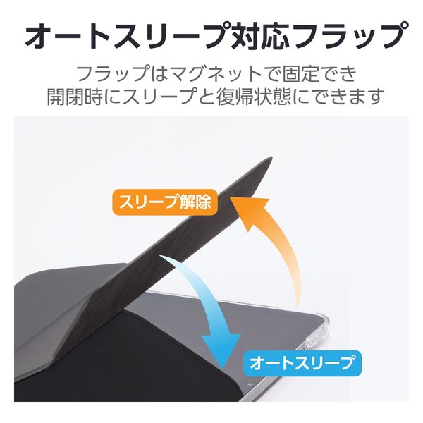 11インチ iPad Air (M2) ケース ソフトレザー 背面クリア 軽量