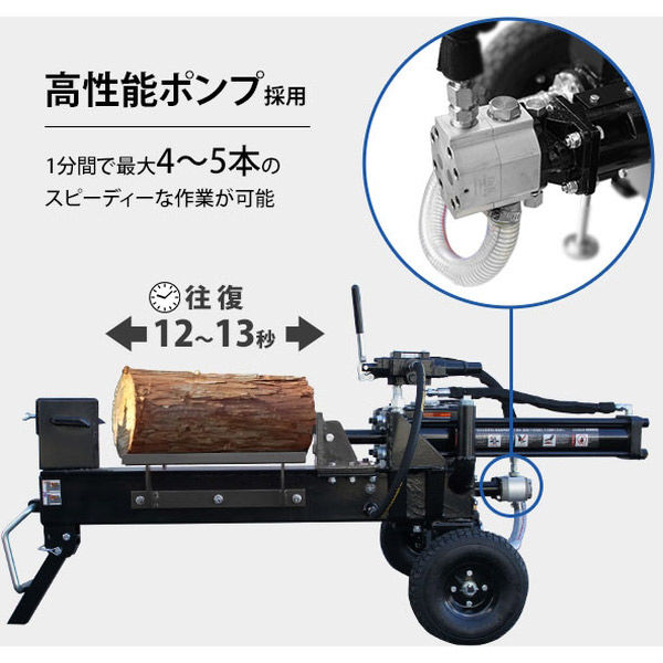 ミナト電機工業 エンジン薪割り機 LSE-12K+4分割カッター付き